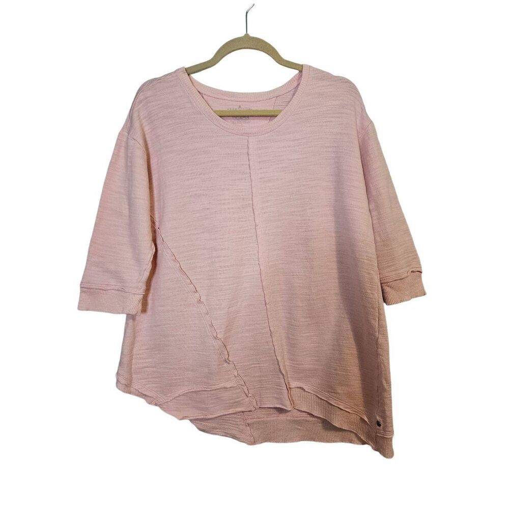 Neon Buddha Pink Boxy 3/4 Sleeve Sweatshirt